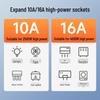 International 10A to 16A Multi-function Air Conditioner Plug Adapter, Dual 16A High-Power Socket Strip