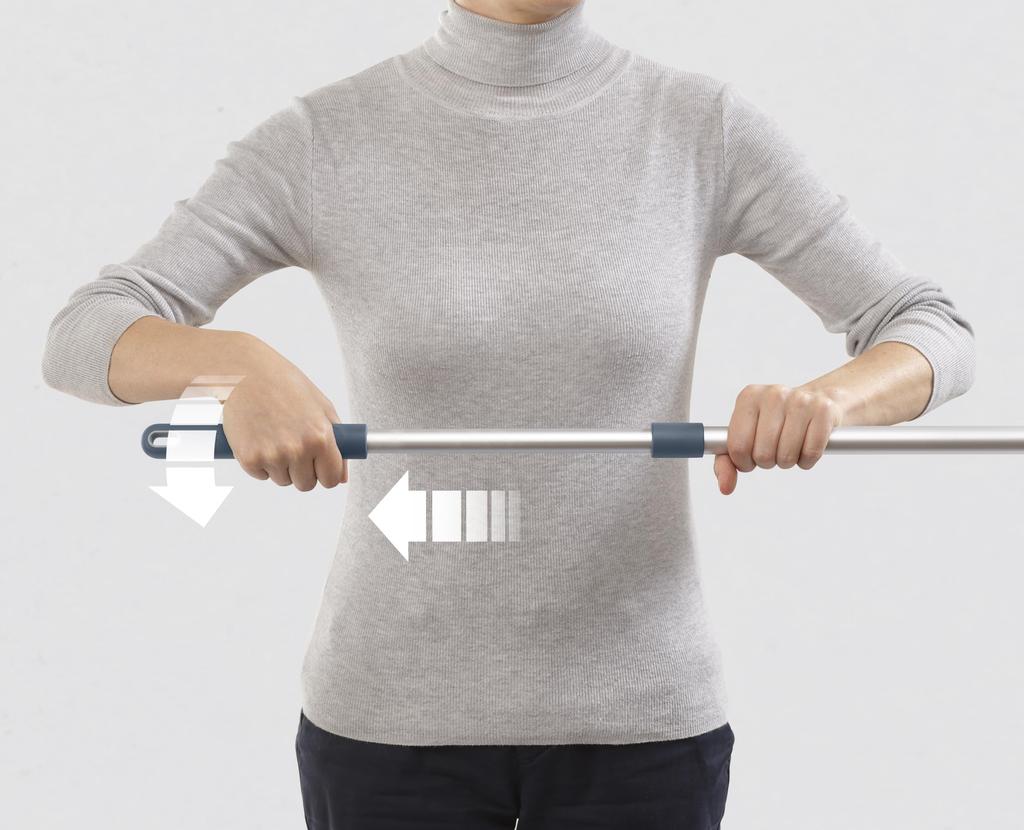 Joseph Joseph Indoor Floor Brush, Blue, 25.6cm Deep X 25.6cm Wide X 109.98cm High, CleanStore Adjustable Long Handle, Wall-Mounted, with Comb, 65002