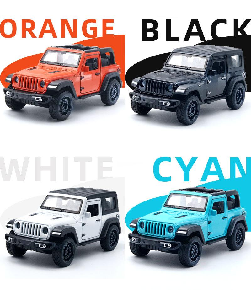 1:36 Jeep Metal Car Alloy Model Off-Road Three Doors Pull Back Boy Gifts Cross-border Wholesale