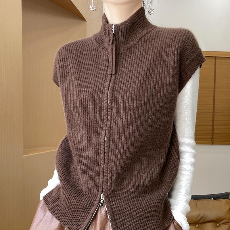 Women's Cashmere Cardigan Qinghe Cashmere 30% Cashmere 70% Wool Autumn and Winter Cashmere Cardigan Soft and Warm