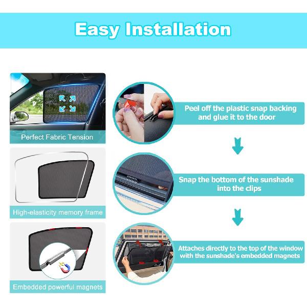 XCBYT Car Window Shades For 2016- Civic - 4 PCS Side Window Sun Shades For Baby, Privacy Car Window Covers With Breathable Mesh - UV Protection, Heat