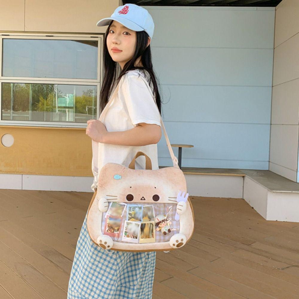 Idol Merchandise Storage Kawaii Biscuit Cat Itabag Cotton Doll Bag Fashion Backpacks  Outdoor