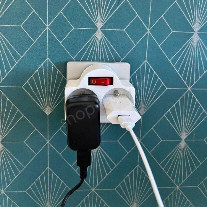 Double Socket - DUOPLUG - 4x - 16A - 230V - Integrated Switch