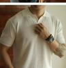 Men's Designer V-Neck Polo Shirt: Short-Sleeved, Loose Fit, Solid Color, Trendy Spring/Summer Fashion