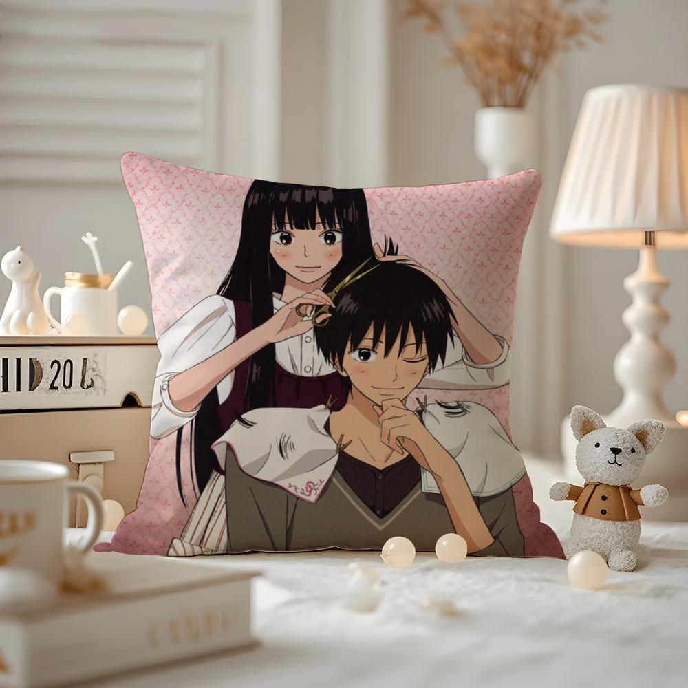 KKimi Ni TTodoke Anime Kissenbezug Anti-Milben Kissenhülle Unsichtbarer Reißverschluss seidiger kurzer Plüsch Sofakissenbezug