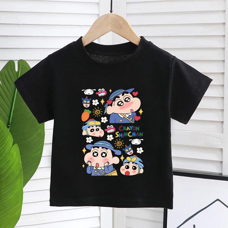 Summer Crayon Shin Chan Style Cartoon Character Tshirt Harajuku Fashion Cotton Leisure Printed tshirt retro Short Sleeved Top 100