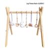 Nordic Wooden Baby Fitness Rack with Decorative Ornaments and Toy Bells