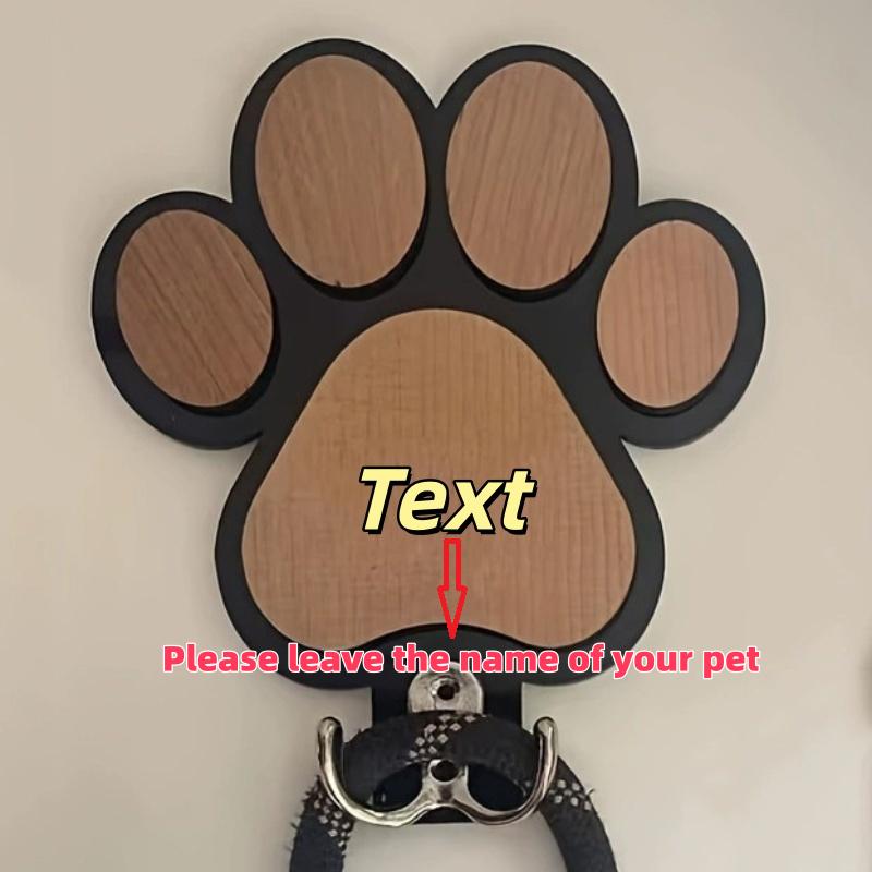 Custom Wooden Paw Print Dog Leash Hanger Wall Hook - Claw Design Coat & Collar Holder for Dog Lovers Unique Pet Gift