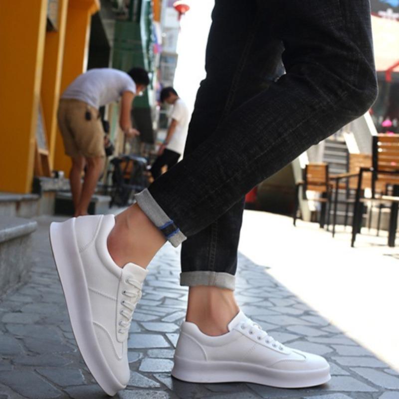 Brand Men's Sneakers High-quality Cowhide Casual Leather Shoes Lace Up Platform Shoes Luxury Tennis Shoes for Men Zapatos Hombre