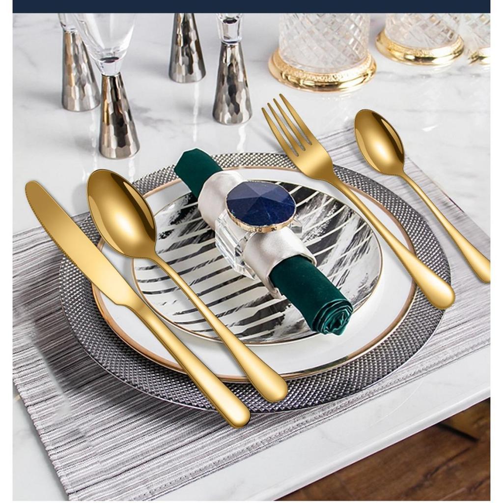 Popular 1010 Stainless Steel Tableware, Knife, Fork, Spoon Set, 24 Piece Set/16 Piece Set, Western Food Tableware Is Cheap