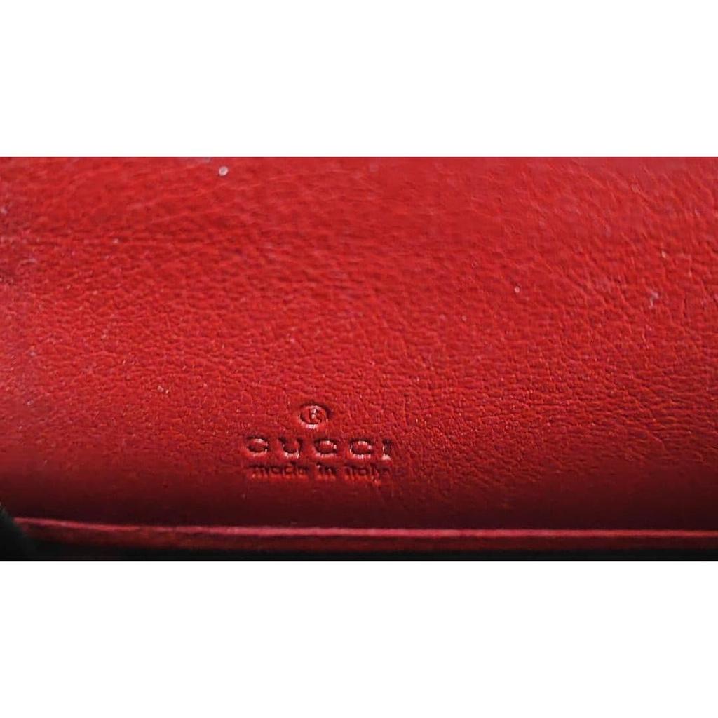 Used Gucci Long Wallet Microguccissima Nice Round Zipper Red With Box