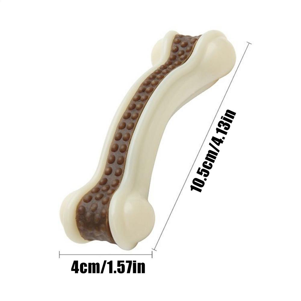 

Dog Bone Toy Interactive Cleaning Teeth Boredom Relief Interactive Teething Training Bone Chewing For Small Medium Large Breed S коричневый