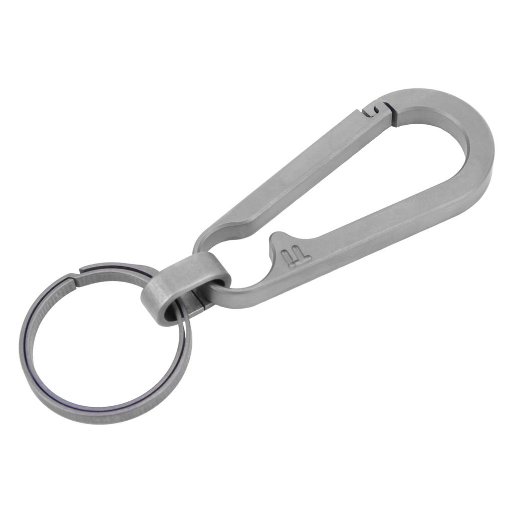 Lightweight Titanium Alloy Key Chain Waist Hanging Keyring Outdoor Climbing Key HolderGrey