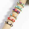 Bunte Emaille Blume Gänseblümchen Chunky Runder Kreis Creolen Ohrringe Weiblich Goldfarbe Kupfer Ohrstecker Huggies Schmuck für Frauen