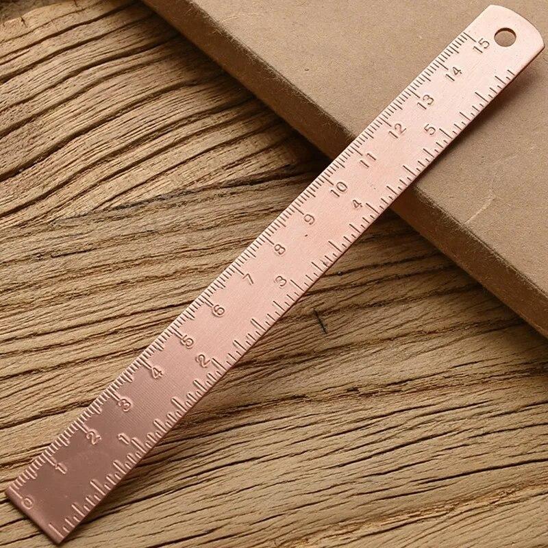 Copper Brass Ruler Outdoor Measure Ruler Tool EDC Measuring Rulers Portable Handy Straight Ruler Painting Measuring Tool