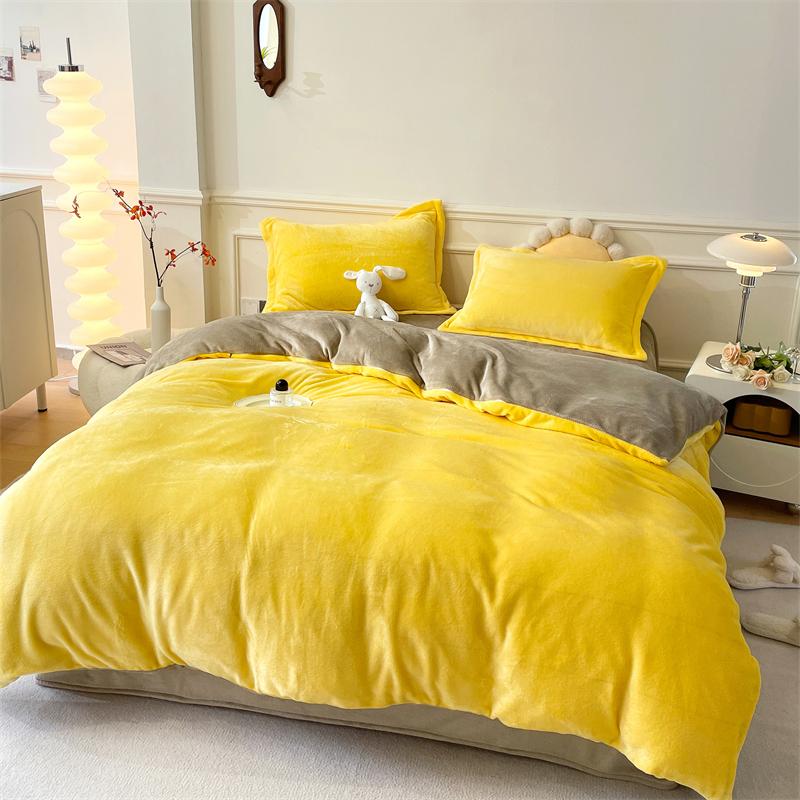 Winter Flannel Duvet Cover Solod Color Soft Warm Quilt Cover Cozy Thick Comforter Cover for Adults Children Queen King Bed Linen