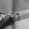 Adjustable Open Ring Set Couples Geometric Asymmetrical Design Plated Vintage Style Romantic Gift Him Her