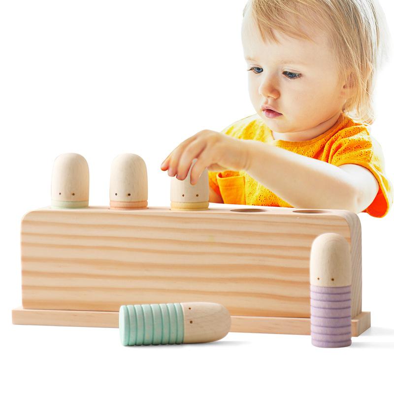 Creative Wooden Bounce Blocks: Interactive Early Education Toy for Kids