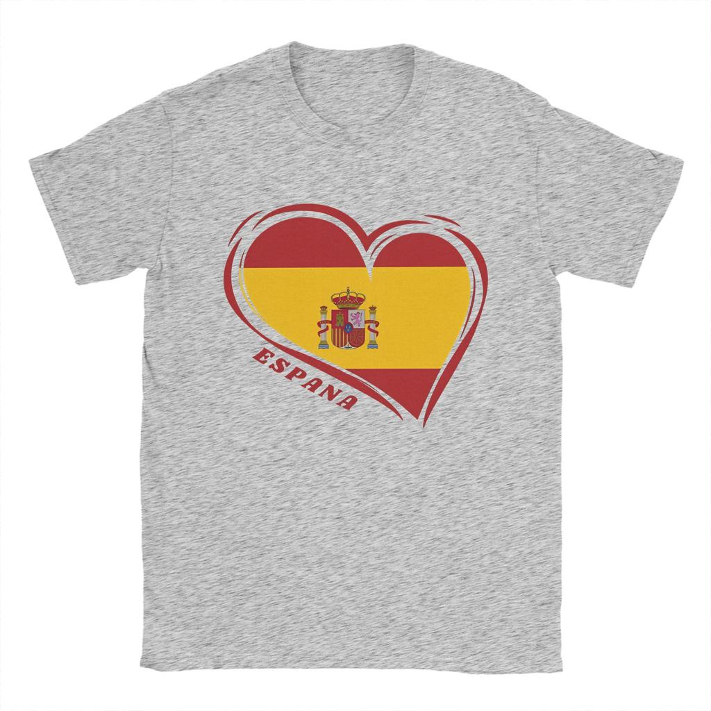 Espana Flag  TShirt for Unisex Spanish Casual Pure Cotton Tee Shirt O Neck Short Sleeve T Shirts Plus Size Tops