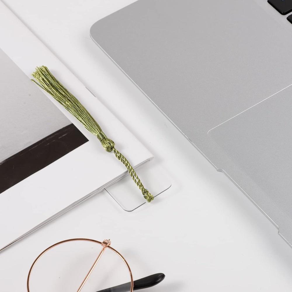 30pcs Acrylic Bookmark Blanks Clear Acrylic Bookmarks for Women with 30 Pieces Colorful Tassel Bookmarks Crafts School Gift Bags Book Lovers