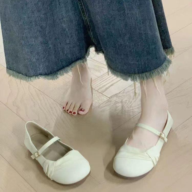 

Soft-soled Mary Jane small leather shoes autumn French beanie shoes ins student niche flat-soled evening single shoes 40