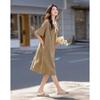 Demana Rabbit Ear Patchwork Pure Cotton Short-Sleeve Mid-Length Dress