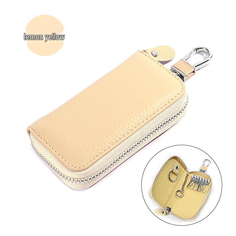 Genuine Leather Car Key Bag - Women's/Men's Waist-Hanging Zipper Key Case