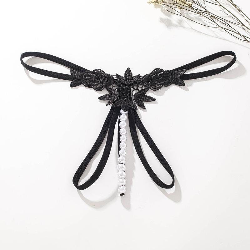 Ropa interior sexi para mujer, lencería con hilo G bordado, Tanga con entrepierna abierta, bragas con espalda en T de cintura baja 64