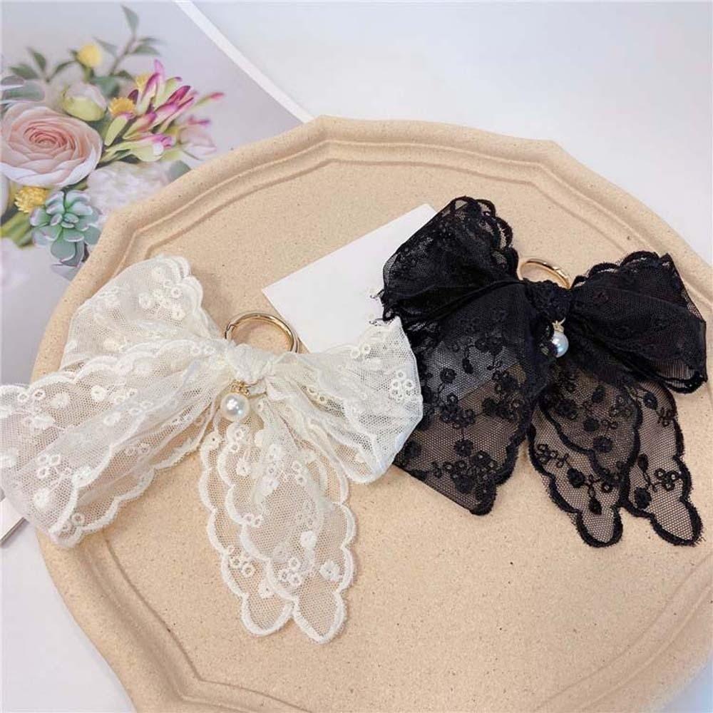 Elegant Sweet Key Ring Ornament Car Key Accessories Creative Lace Bow Pendant  Backpack