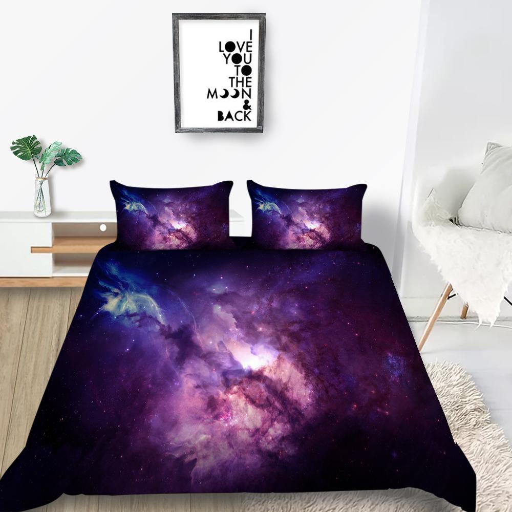 Home Textiles Kids Bedding Set 3D Star Sky Printing Bedclothes Bedroom Decor Microfiber Soft Quilt Cover  Breathable