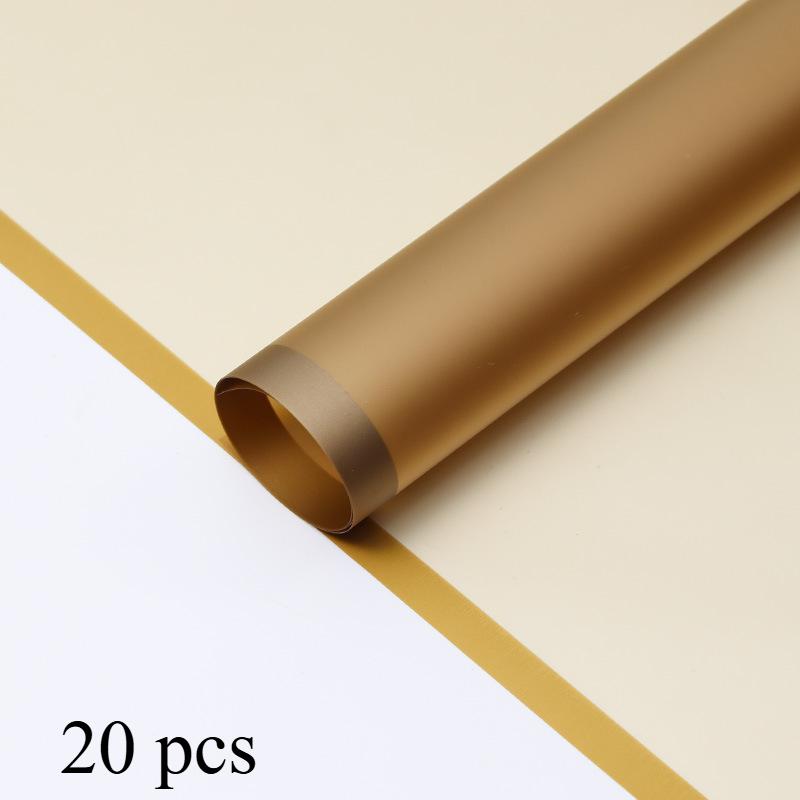 20pcs Flower Wrapping Paper with Golden Edges,Waterproof Bouquet Packaging Gift Wrapping Paper-Ideal for DIY,Weddings,Birthdays