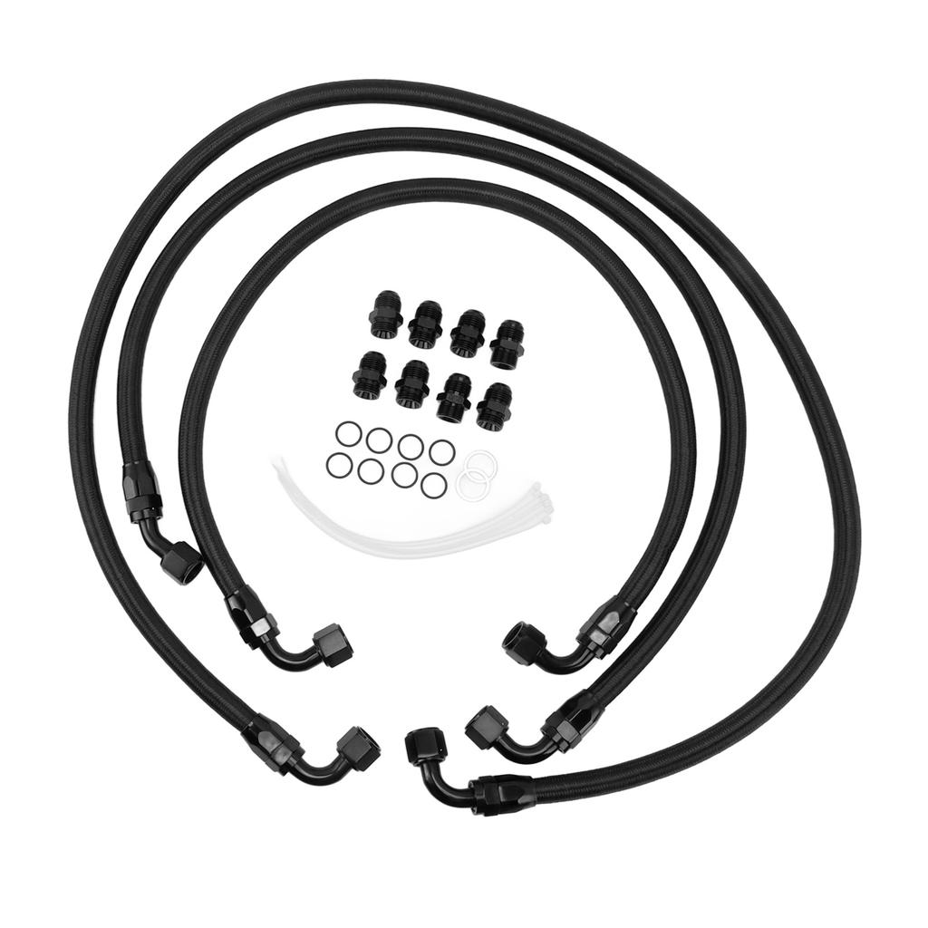 Transmission Cooler Hose Kit Metal Nylon Replacement for 6.6L Duramax LLY LBZ LMM 2006‑2010