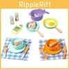 Wooden Simulation Colored Afternoon Tea Kitchen Utensil Set Children Toys For Imaginative Role Play