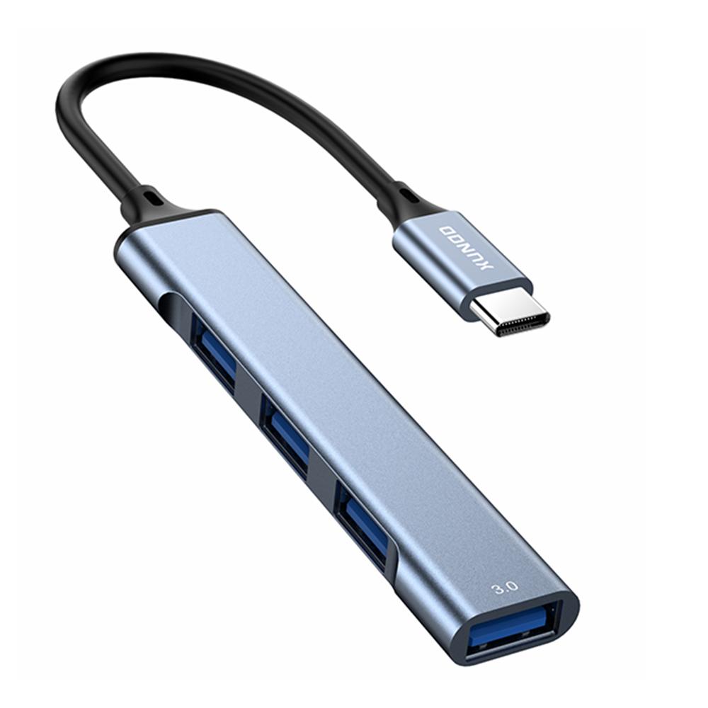 XUNDD XDDC-069 Aluminum Alloy Expansion Dock 4 in 1 USB Hub Data Transfer Multi-Port Adapter