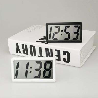 1pc Mini Réveil de Bureau Numérique à Piles Heure Date Affichage 12 heures Horloge de Table Horloge LCD Murale Avec 4 Piles AG10