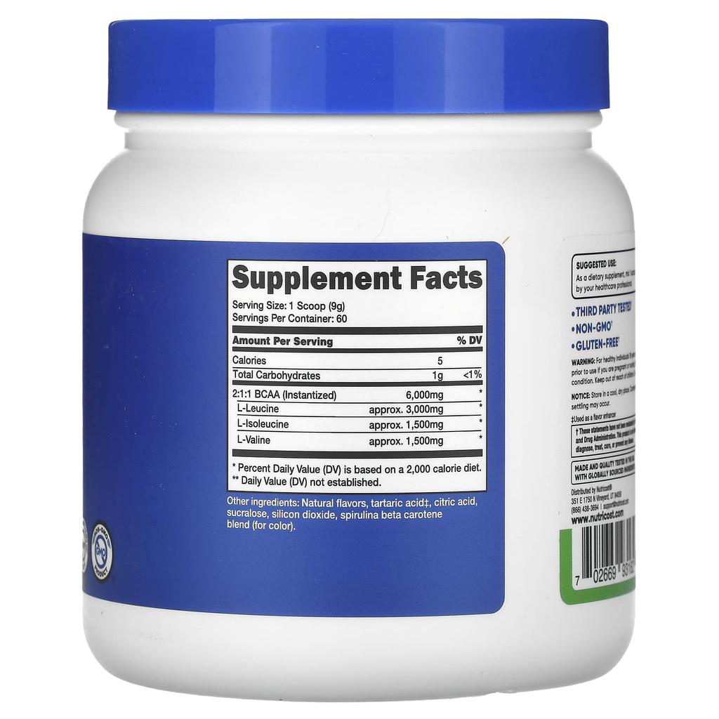 Performance, Bcaa, Green Apple, 540G(1.2Lb)