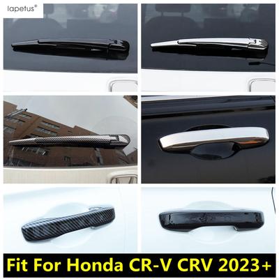 Bakrutetorkare / Dörrhandtag Dekorationsskydd Trim För Honda CR-V CRV 2024 Krom / Kolfiber Tillbehör Exteriör