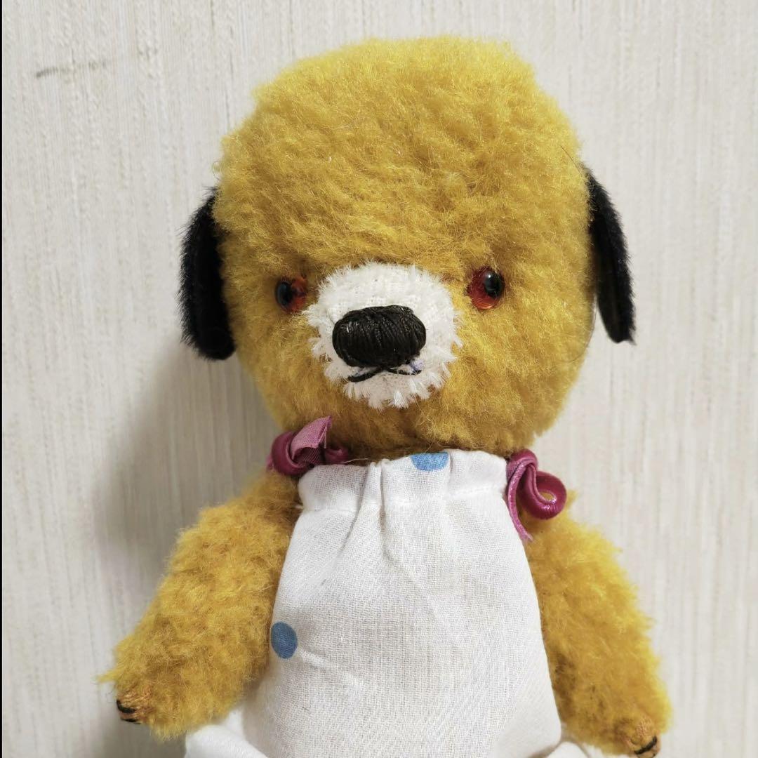

[USED] Black Eared Dog Plush Toy Teddy Bear by an Overseas Artist, Vintage Toy Dog