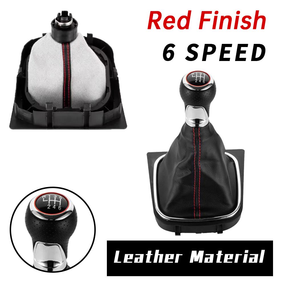High-quality 5/6 Speed Car Accessories Gear Shift Knob Leather Manual Stick HandBall For VW Golf 5/6 MK5 MK6 Scirocco(2009)