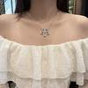 Luxury Sunflower & Clover Pendant Necklace: Non-Fading, Full Diamond Clavicle Jewelry for Women