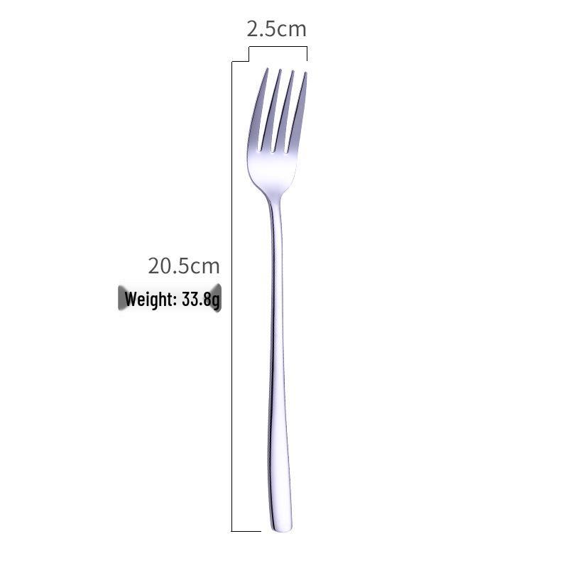 304 Stainless Steel Long Handle Gold-Plated Mixing Spoon and Fork Set, Korean Style