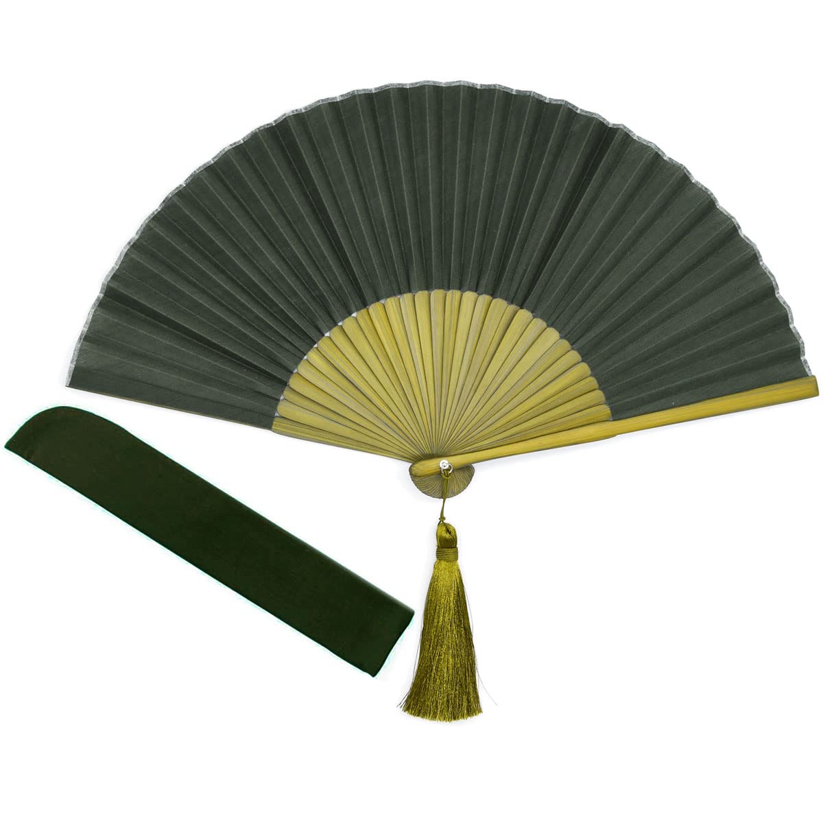 

Nishikawa Shouroku Shoten Складной веер с веером Хаки, Лето, Чехол, Двухцветный, Женский, byCOLOR, Ремесла,