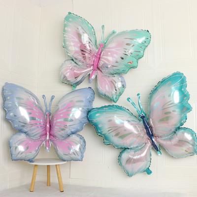 3 STÜCKE Schmetterling Geburtstag Ballon Set Blau Grün Lila Folie Ball Baby Dusche Helium Ballon Geburtstag Party Dekorationen
