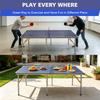 182x91cm/6x3ft Professional Portable Folding Ping Pong Table, Table Tennis Game Set with Net, 2 Paddles & 4 Balls for Adults and Teens
