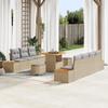 10-piece Garden Sofa Set with Beige Cushions In Synthetic Rattan 3364827