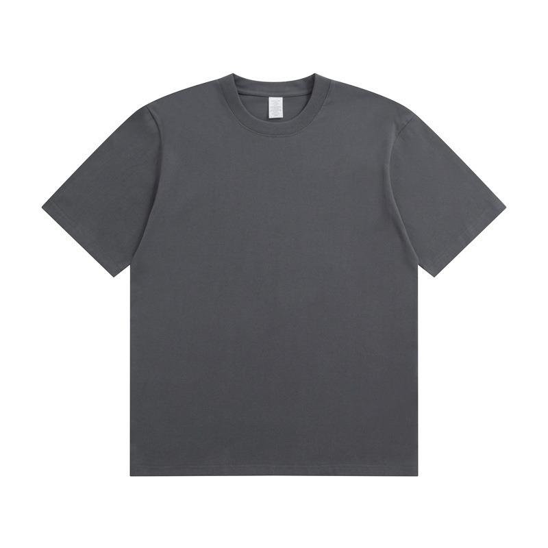 Camiseta de Manga Corta Pesada 230g Algodón Puro Estilo Japonés - Color Sólido Primavera/Verano, Versátil y Sencilla con Opción de Logo Personalizado