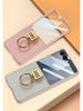 Samsung Z Flip7 Ultra-Thin Premium Leather Ring Case - Elegant, Solid Color Protective Cover