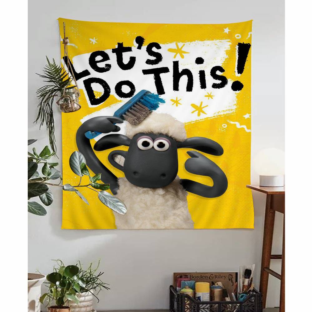 Cartoon SShaun fun the Sheep anime DIY Wall Tapestry for Living Room Home Dorm Decor Wall Art Decor