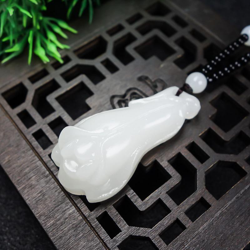 

Ожерелье с подвеской из белого магнолии из нефрита Хотан, китайская ручная работа, симпатичные модные украшения-шармы, подарки 45cm