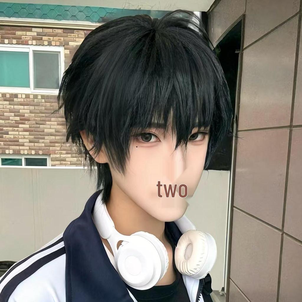 Universal Cosplay Short Straight Wig with Bangs - Realistic Lightweight Anime-Style for Students